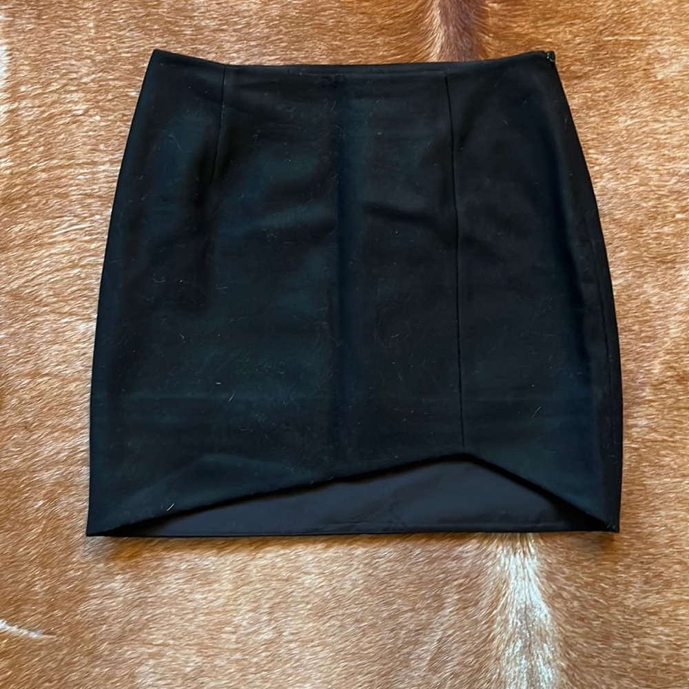 & other stories black wool mini skirt